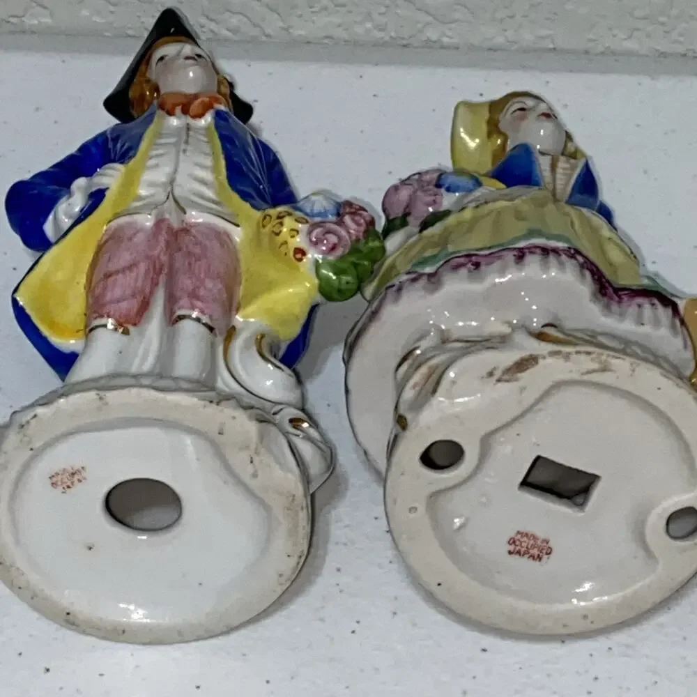 VTG Made in Occupied Japan Victorian Courting Couples Mismatch Figurines 7” READ
